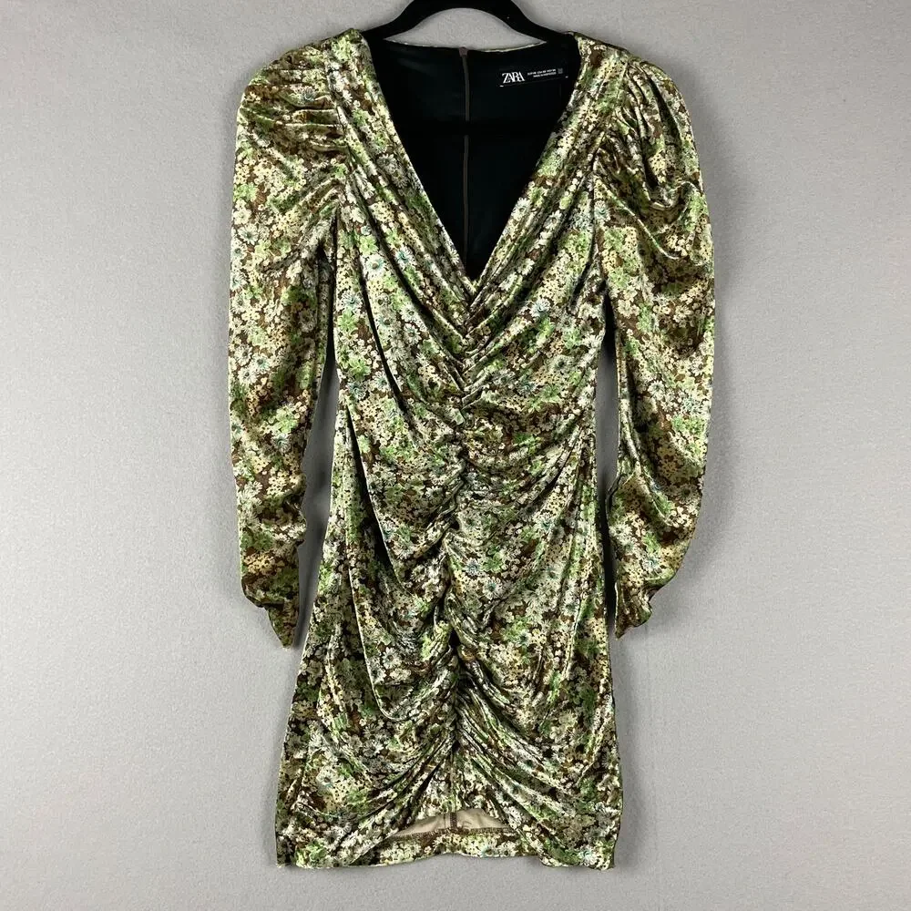 green velvet dress long sleeve zara Halter Dress Zara Green Velvet Wrap Dress Navy Velvet Dress Fine Sheer White Dress